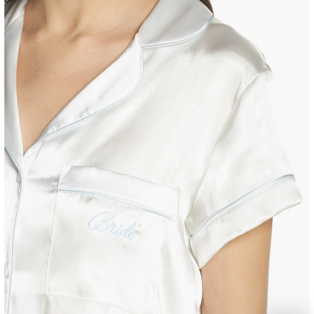 Elegant Ivory Satin Bridal Pajama Set